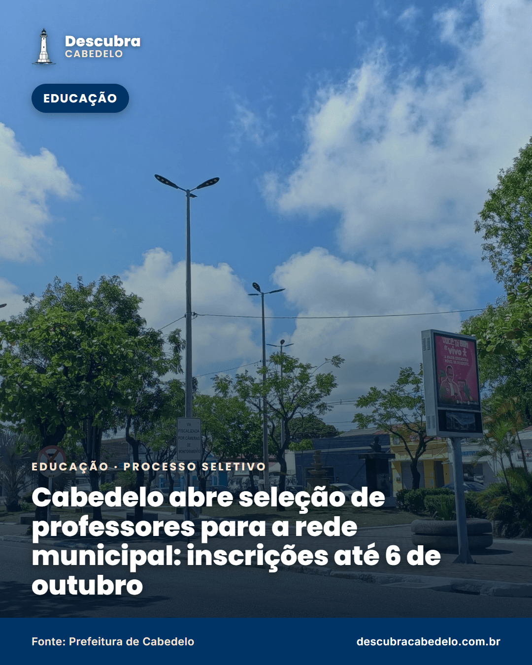 Cabedelo abre seleção de professores para a rede municipal; inscrições até 6 de outubro