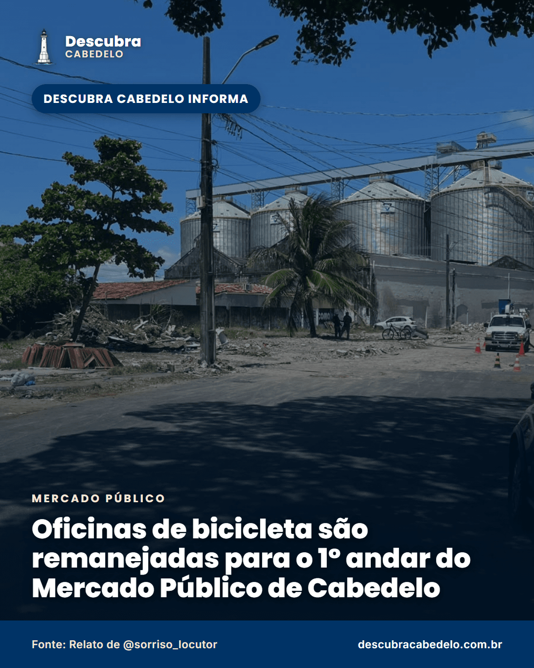Oficinas de bicicleta são remanejadas para o 1º andar do Mercado Público de Cabedelo