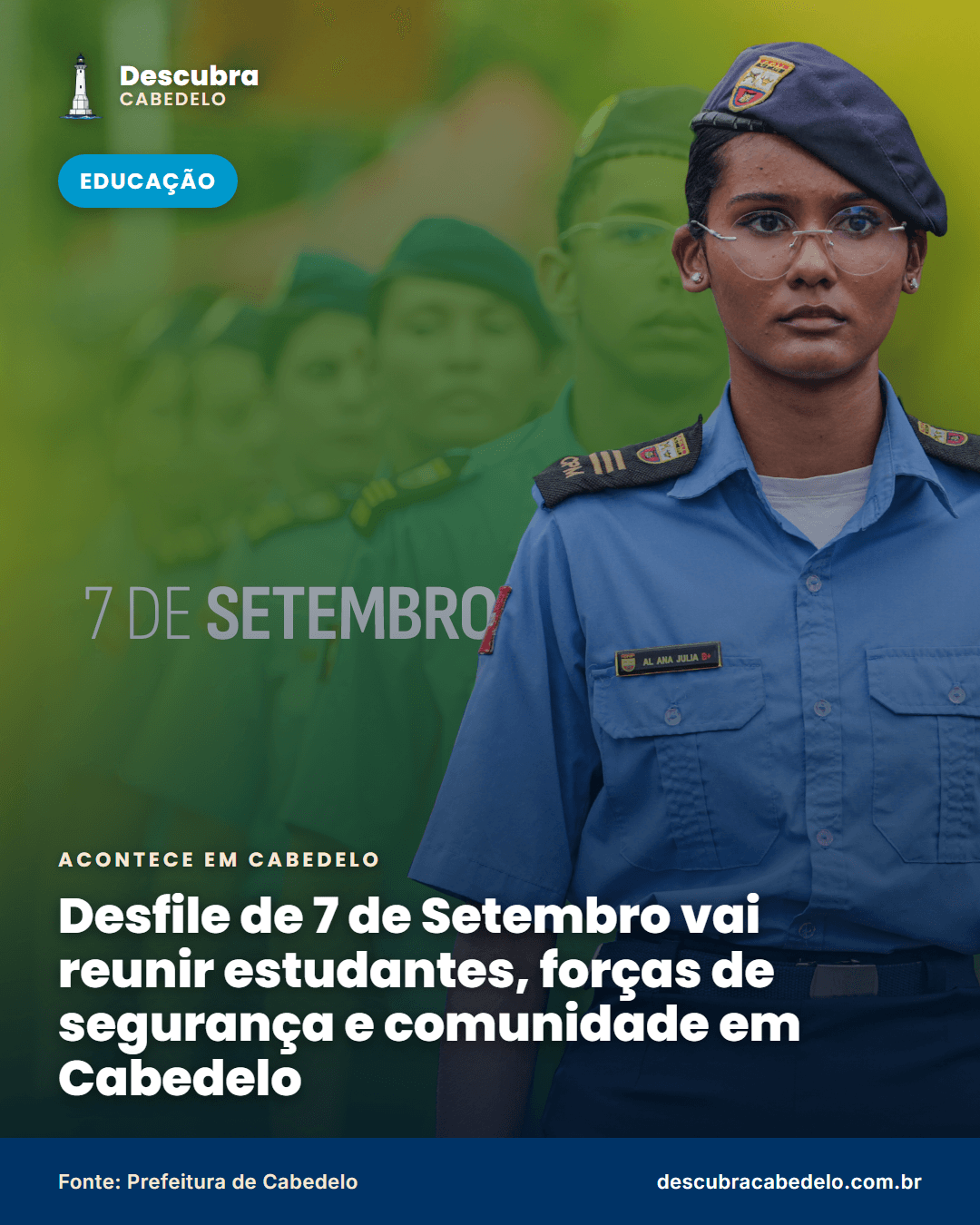 Desfile de 7 de Setembro reúne mais de 800 estudantes no Centro de Cabedelo